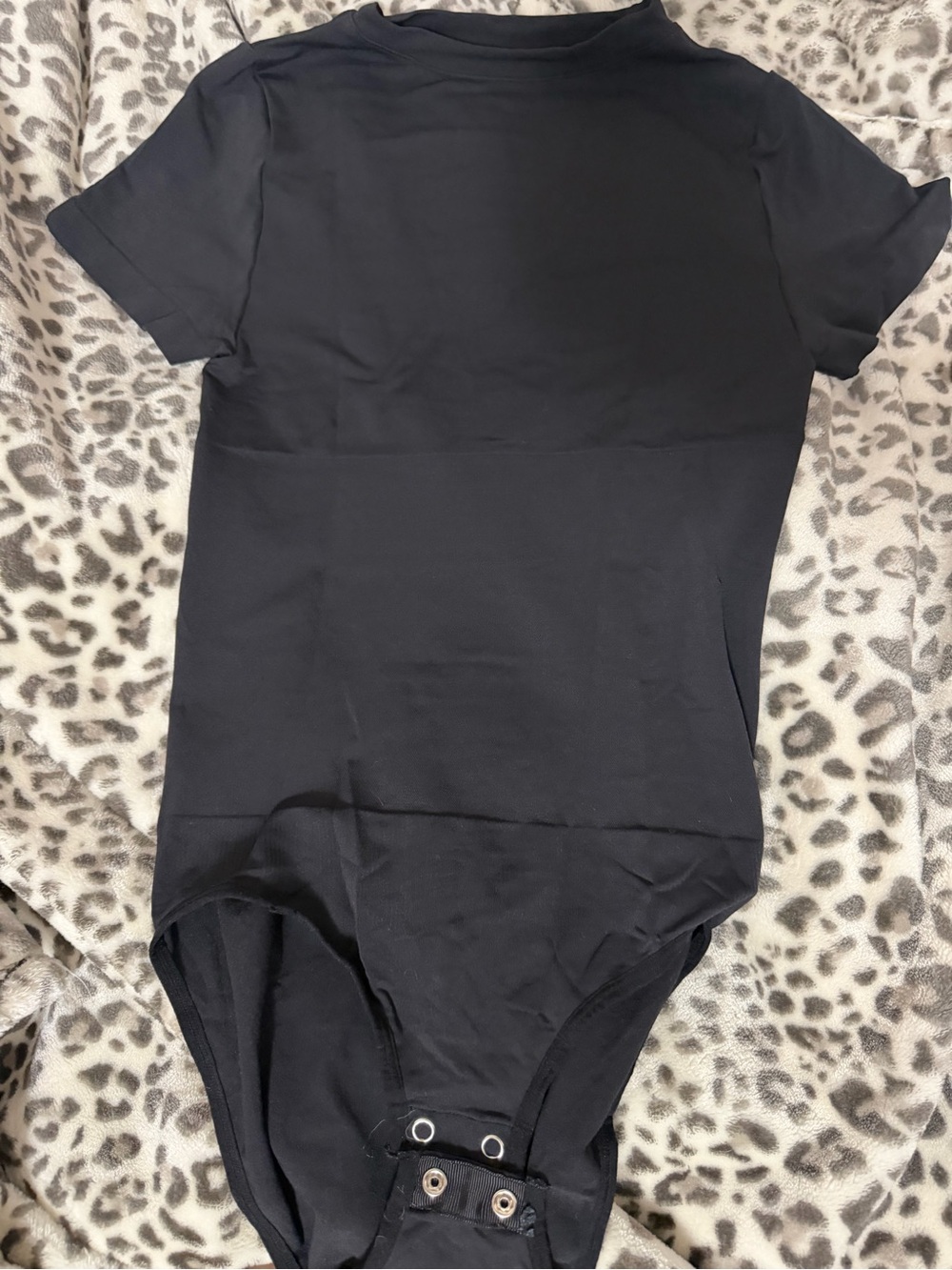 Black Short-Sleeve One-Piece